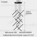 GobekUsa LED Staircase Pendant Chandelier, Modern Nordic Restaurant Hanging Light