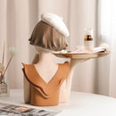 GobekUsa Balloon Girl Bust Vase and Tray Set - Modern Resin Sculptures for Living Room Decor