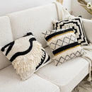 GobekUsa Boho Tufted Pillow Cover with Tassels - 45x45cm Square for Home Décor