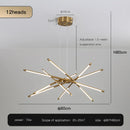GobekUsa Gold LED Ceiling Chandelier for Living Room Bedroom Kitchen - Dimmable Pendant Light