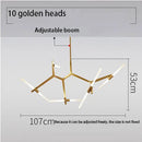 GobekUsa LED Chandelier: Modern Gold Black Ceiling Pendant for Kitchen Dining Living Bedroom