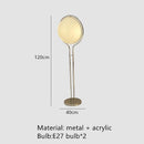 GobekUsa LED Floor Lamp Chrome Metal Living Room Floor Light White Acrylic Ball