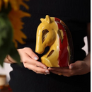 GobekUsa Geometric Horse Head Ceramic Vase & Animal Statue Home Decor