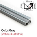 GobekUsa Invisible LED Aluminum Profile with Milky Cover for Cabinet Shelf Lighting