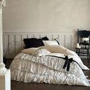 GobekUsa Lace Ruffles Bow Princess Bedding Set: Egyptian Cotton Duvet Cover, Bedskirt, Bedspread, Pillowcases