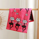 GobekUsa Kids Cartoon Face Towels - Set of 3 | Cats Print | 100% Cotton | 25*50cm