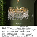 GobekUsa Golden Crystal Tree Chandelier, Luxury Matte Aluminum Art Ceiling Light for Living Room