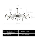 GobekUsa Black Sputnik Chandelier: Nordic Design, Adjustable Lighting for Home Décor