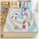 GobekUsa Cartoon Pattern Latex Mattress Set for Home, 3-Layer Rebound Soft Breathable Bed Sheets