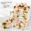 GobekUsa 250cm Rose Flowers Vine Garland Autumn Cane Backdrop Decor