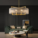 GobekUsa Dimmable LED Copper Glass Chandelier for Living Room