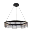 GobekUsa Glass Circle LED Pendant Light: Stratos Luxury Chandelier for Kitchen Island