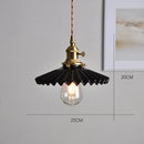 Japanese Ceramic Pendant Light With Polished Copper Finish