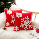 GobekUsa Christmas Snowflake Embroidered Cushion Cover 45x45cm for Home Decor & Noel Party