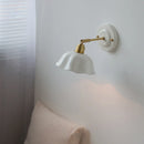 GobekUsa Ceramic LED Wall Light with Copper Arm Socket for Bedroom Living Room
