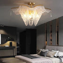 GobekUsa Butterfly Crystal Bead Large Ceiling Chandelier for Living Room Dimmable Lighting