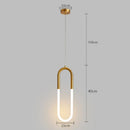 GobekUsa Gold Ring Pendant Lights Warm White LED U Shape Hanging Lamp