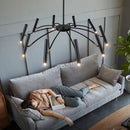 GobekUsa Black Sputnik Chandelier: Nordic Design, Adjustable Lighting for Home Décor