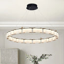 GobekUsa LED Chandelier: Modern, Acrylic, Round Rings Hanging Lamp for Dining Room and Kitchen