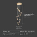 GobekUsa Crystal Rings Chandelier: Staircase Luxury LED Lighting Fixture