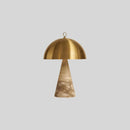 GobekUsa Elegant Natural Marble Table Lamps with Copper Stone Base