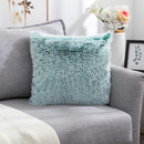 GobekUsa Cozy Plush Fur Cushion Cover 43x43cm White Grey Sofa Decor Pillowcase