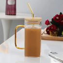 GobekUsa 400ml Square Glass Mug, Microwave Safe, Transparent, Party Beer Coffee Cup