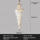 GobekUsa Crystal Duplex Chandelier: Luxury Living & Stair Lamp for Loft Apartment & Villa