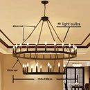 GobekUsa Black Metal LED Pendant Chandelier for Living Room and Stairs
