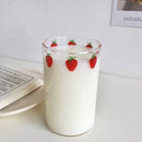 GobekUsa Kawaii Strawberry Glasses Cup with Straws - Cute Clear Juice Mug