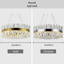 GobekUsa Crystal Chandelier: Modern LED Chrome Gold Lighting for Living Room Bedroom Kitchen