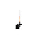GobekUsa Clear Glass Black Metal Wall Light for Stairs, Aisle, Parlor, Bedroom - 3000K