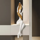 GobekUsa Large Nude Feathered Body Sculpture | Modern Abstract Sitting Figurine Statues