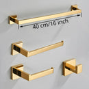 GobekUsa Gold Bathroom Hardware Set: Hook, Towel Rail, Bar, Shelf, Tissue Holder & More