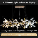GobekUsa Ginkgo Leaf Crystal Chandelier: Nordic Design Tree Branch Hanging Light