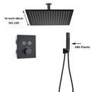 GobekUsa Gold Thermostatic Rainfall Shower Faucet Mixer Set for Bathroom with Ceiling Wall Mount