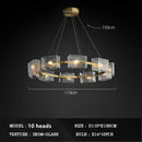 GobekUsa LED Ripples Glass Chandelier: Modern Luxury for Living Room, Bedroom, Kitchen, Bar