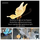 GobekUsa LED Butterfly Wing Lace Hanging Lamps for Romantic Decoration and Party Lights