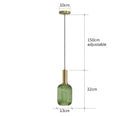 Nordic Ribbed Glass Pendant Light in Green, Grey or Amber