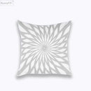 GobekUsa Geometric Embroidered Cushion Cover Light Grey Cotton 45x45cm