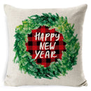 GobekUsa Christmas Deer Linen Pillow Cover 45x45cm for Home Sofa Decor