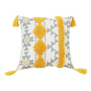 GobekUsa Geometric Tufted Tassel Pillow Cover - Handcrafted Boho Chic Cushion Cover