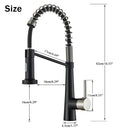 GobekUsa Black Gold Kitchen Faucet with Pull Down Sprayer