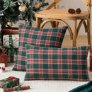GobekUsa Christmas Plaid Cushion Cover, Classic Green Red Throw Pillow for Home Decor