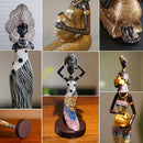 GobekUsa Black Woman Resin Figurine: Exotic Decor for Home Living Room, Bedroom, Desktop