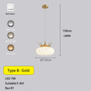 GobekUsa Gold Crown Pendant Light: Luxe Cloud Hanging Lamp for Children's Bedroom and Living Room