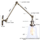 GobekUsa LED Glass Swing Arm Wall Lamps for Bedroom, Bathroom, and Stairway