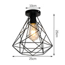 GobekUsa Industrial LED Ceiling Light: Modern Retro Loft Plafonniers for Living Room Kitchen Cage Home Decor