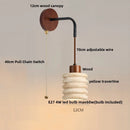 GobekUsa LED White Glass Wall Light Fixture Modern Pull Chain Switch Bedside Sconce