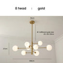 GobekUsa Elegant Black Gold Glass Ball LED Ceiling Chandelier for Home | Modern Pendant Lamp Lighting for Living Dining Bedroom
